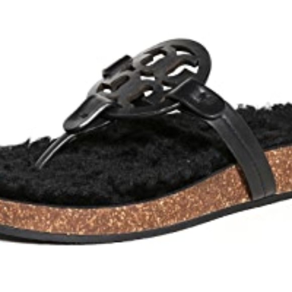 Tory Burch Miller Cloud Shearling Sandals - Picture 5 of 14